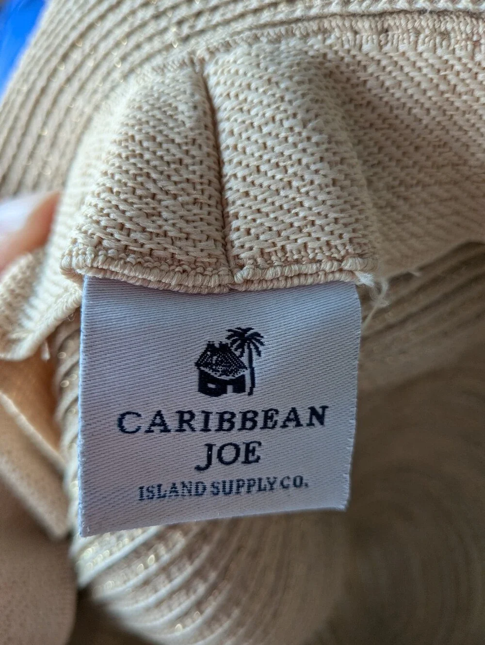 Caribbean Joe Women's Wide Brim Beach Hat - 100% Polyester - Tan/Gold